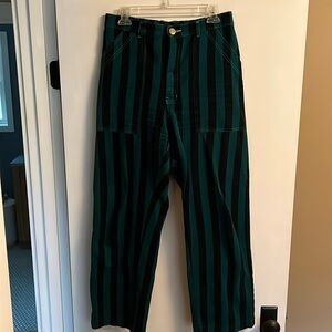 Big Bud Press Hunter Green Stripe Work Pants - size medium